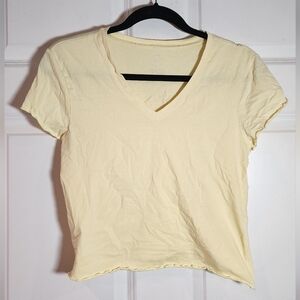 Urban Rebel Yellow Crop T Shirt Large
